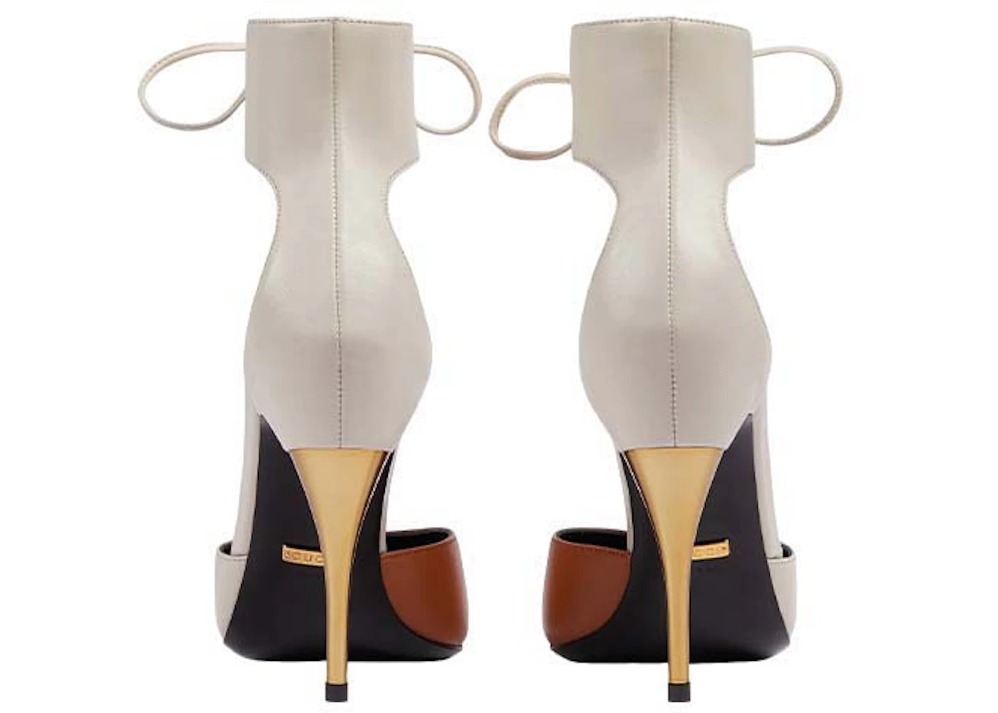 Gucci High Heel Pump with Ankle Cuff Grey Brown (Women's) - 3