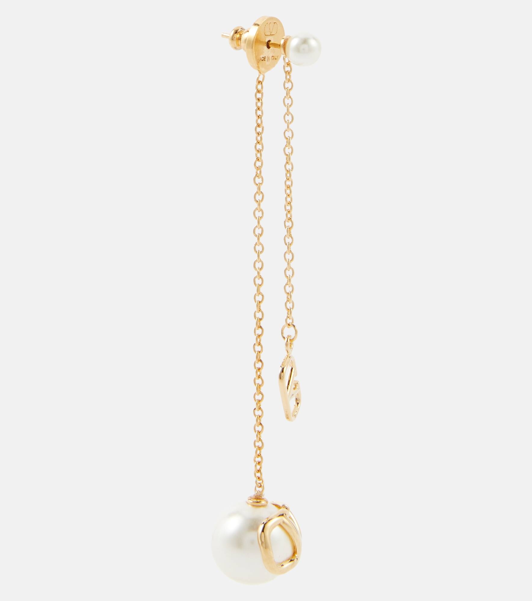 VLogo Signature faux pearl earrings - 2