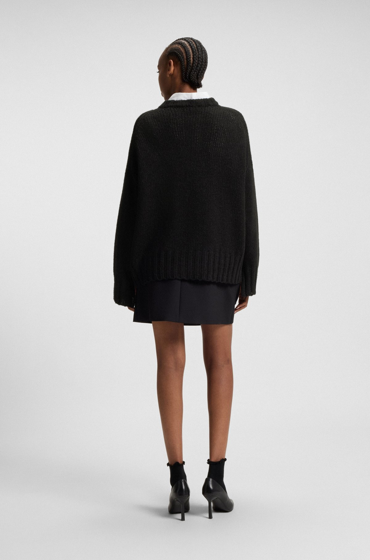 OVERSIZE-FIT KNITTED SWEATER WITH EMBROIDERED LOGO - 4