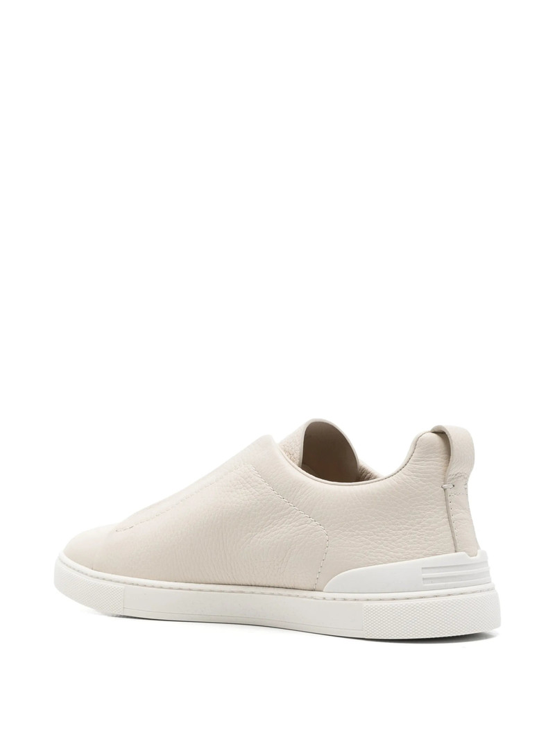 Zegna Triple Stitch Grained Leather Sneakers 4