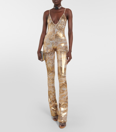 Alessandra Rich Embellished printed flared jumpsuit outlook