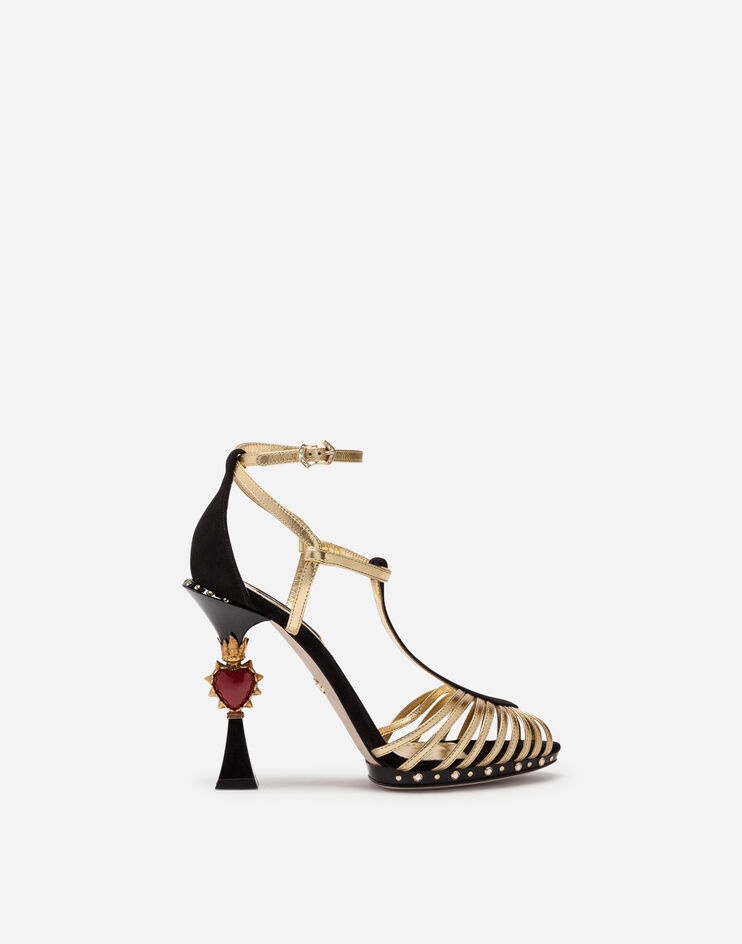 Dolce & Gabbana Sandal in suede and mordoré with sculpted