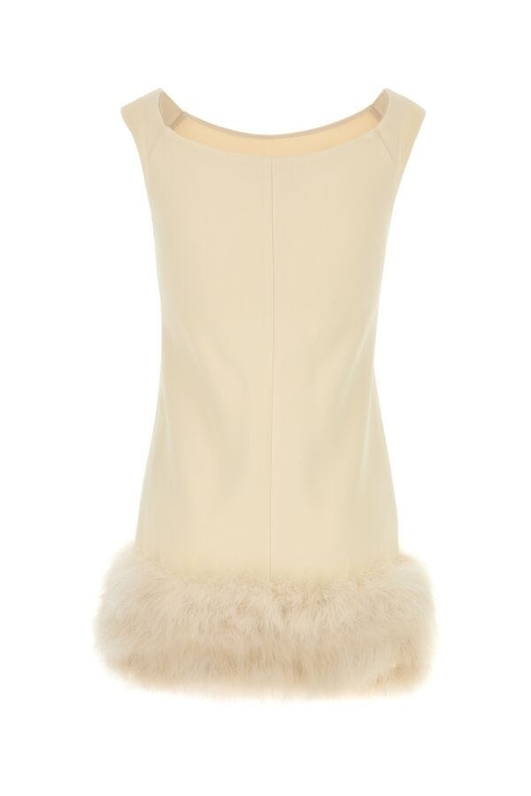 Ivory stretch crepe mini dress - 2