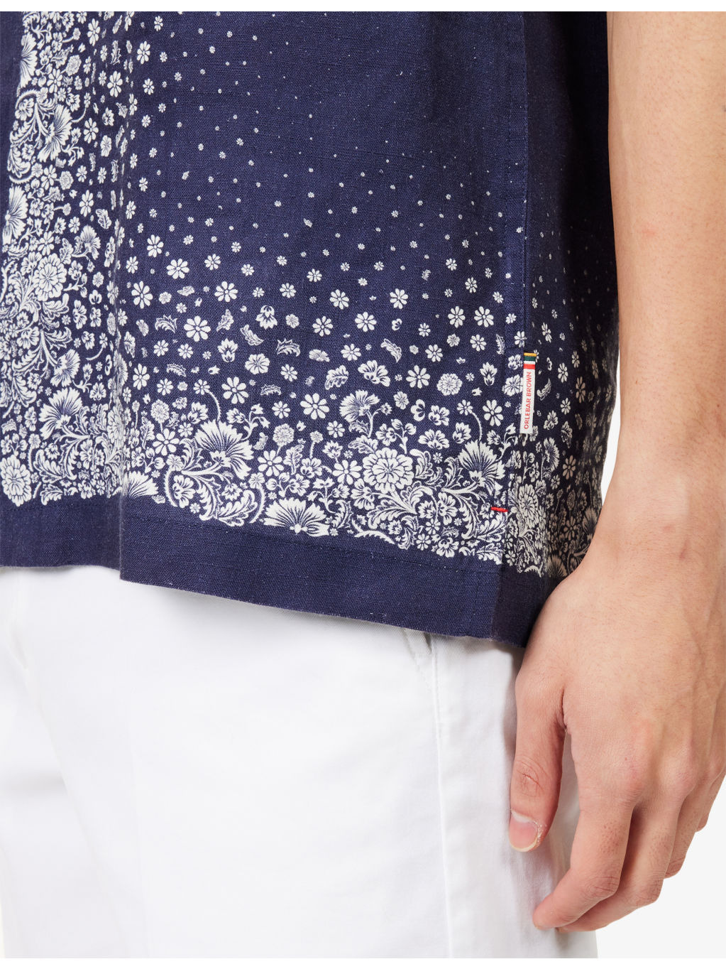 Floral-Print Short-Sleeve Linen Shirt - 5