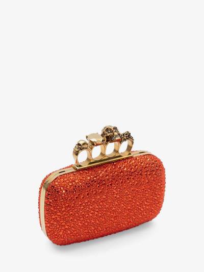 Alexander McQueen Women's Skull Four Ring Clutch in Orange outlook