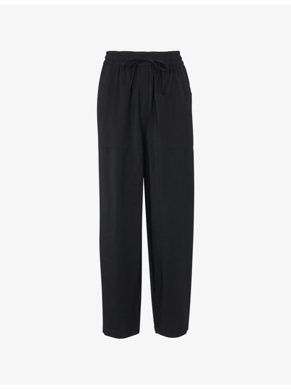 Tie-Waist Straight-Leg Woven Trousers - 1