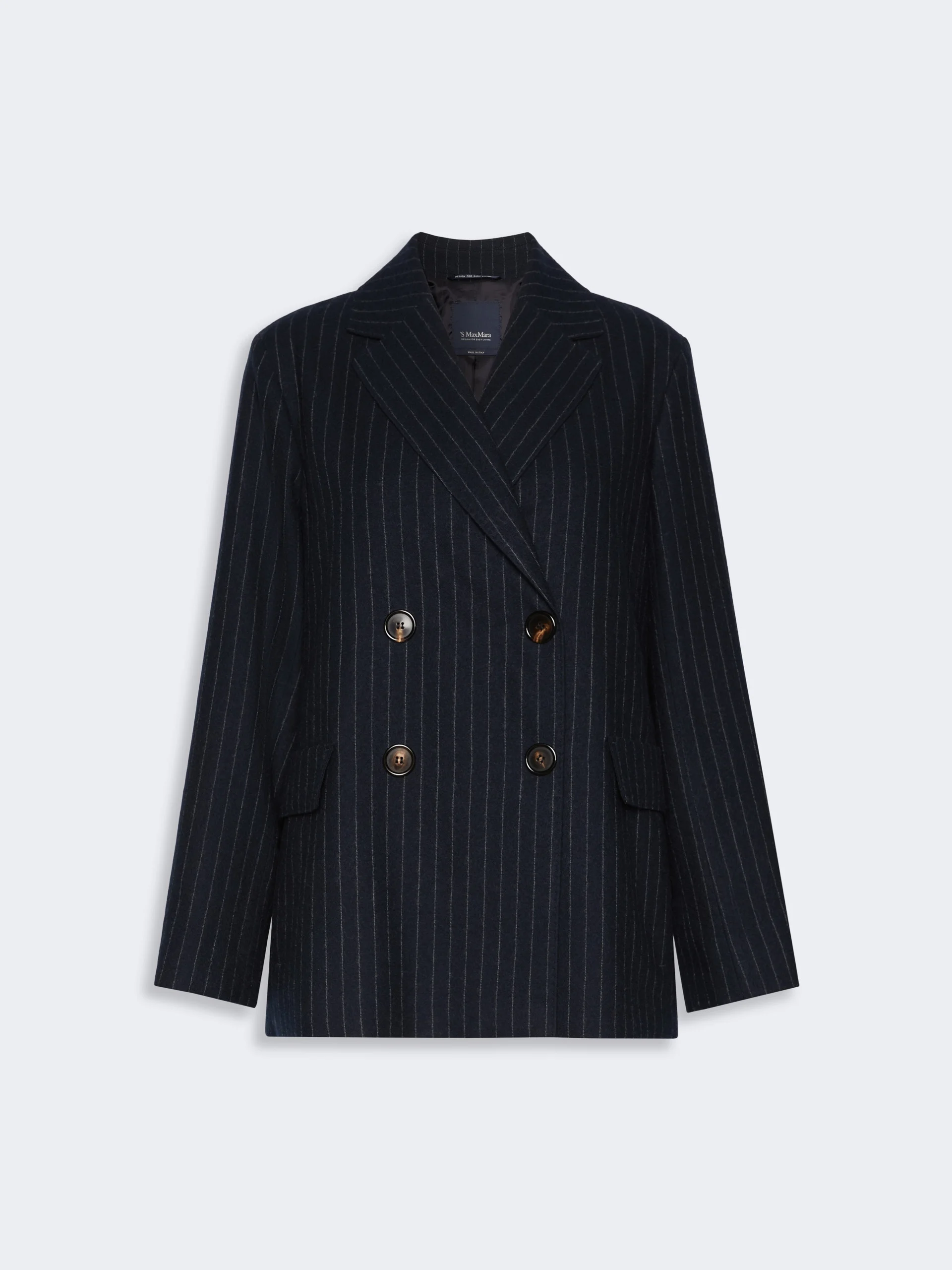CALIBRI Double-breasted pinstripe wool jacket - MIDNIGHTBLUE - 1