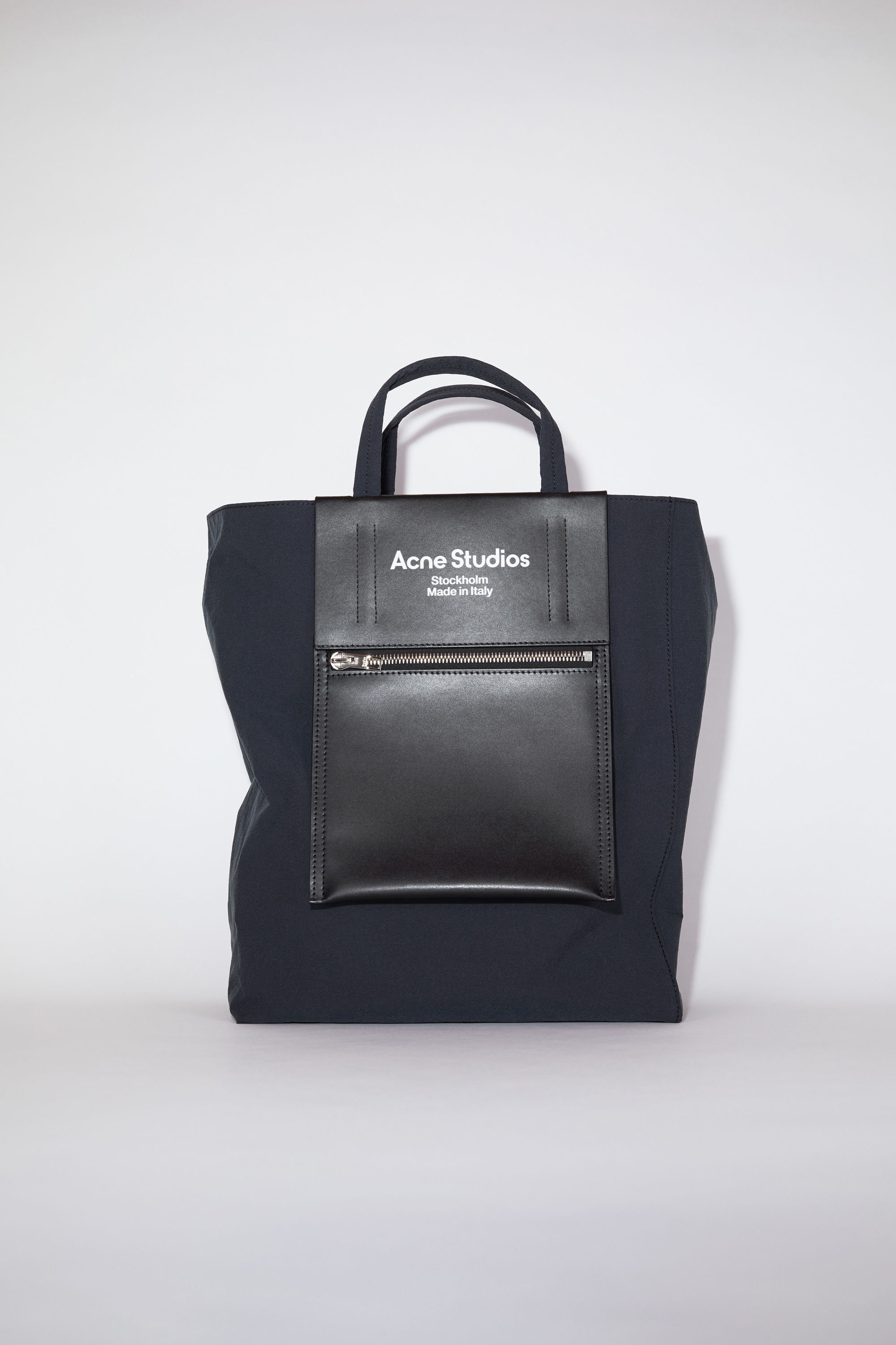 Papery nylon tote bag - Black/Black - 1