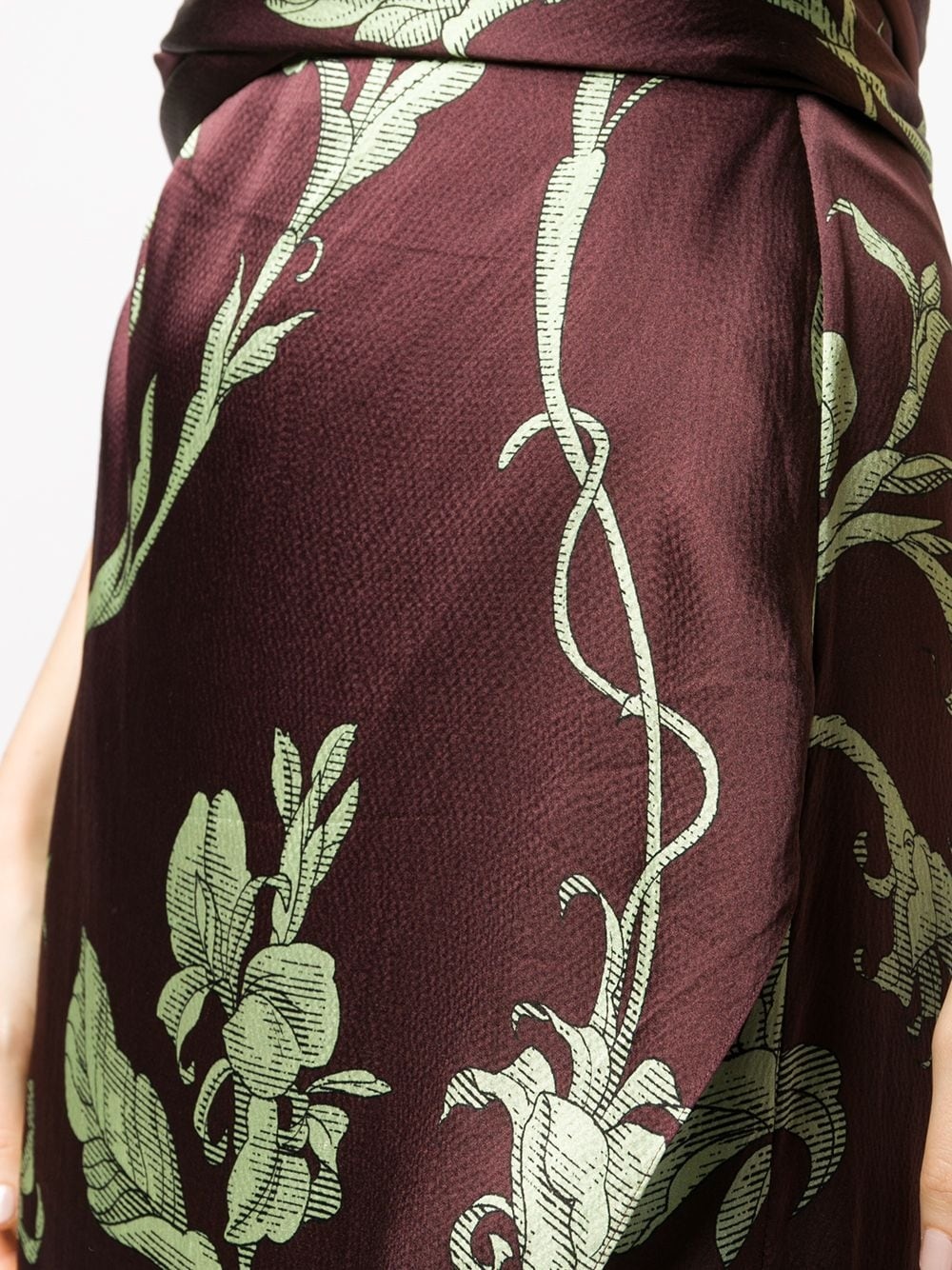 botanical-print midi dress  - 5