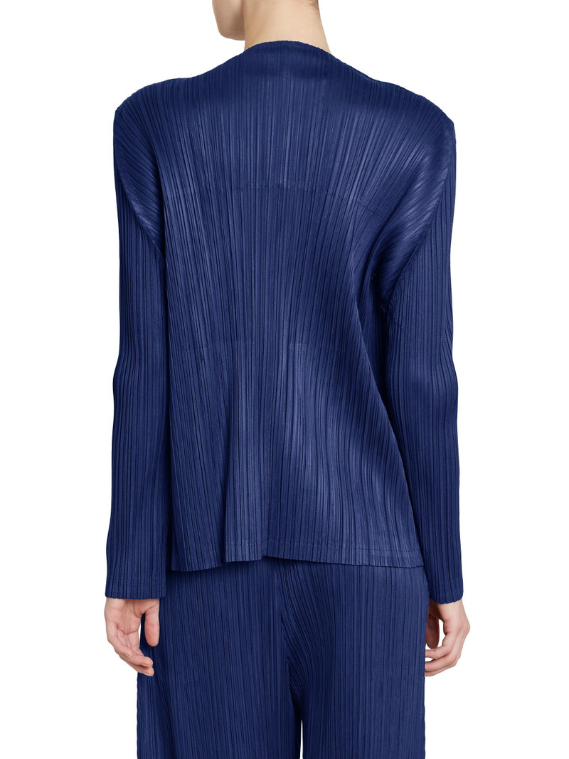 Women's Monthly Colors: January Plissé Drape Jacket - Dark Navy 5