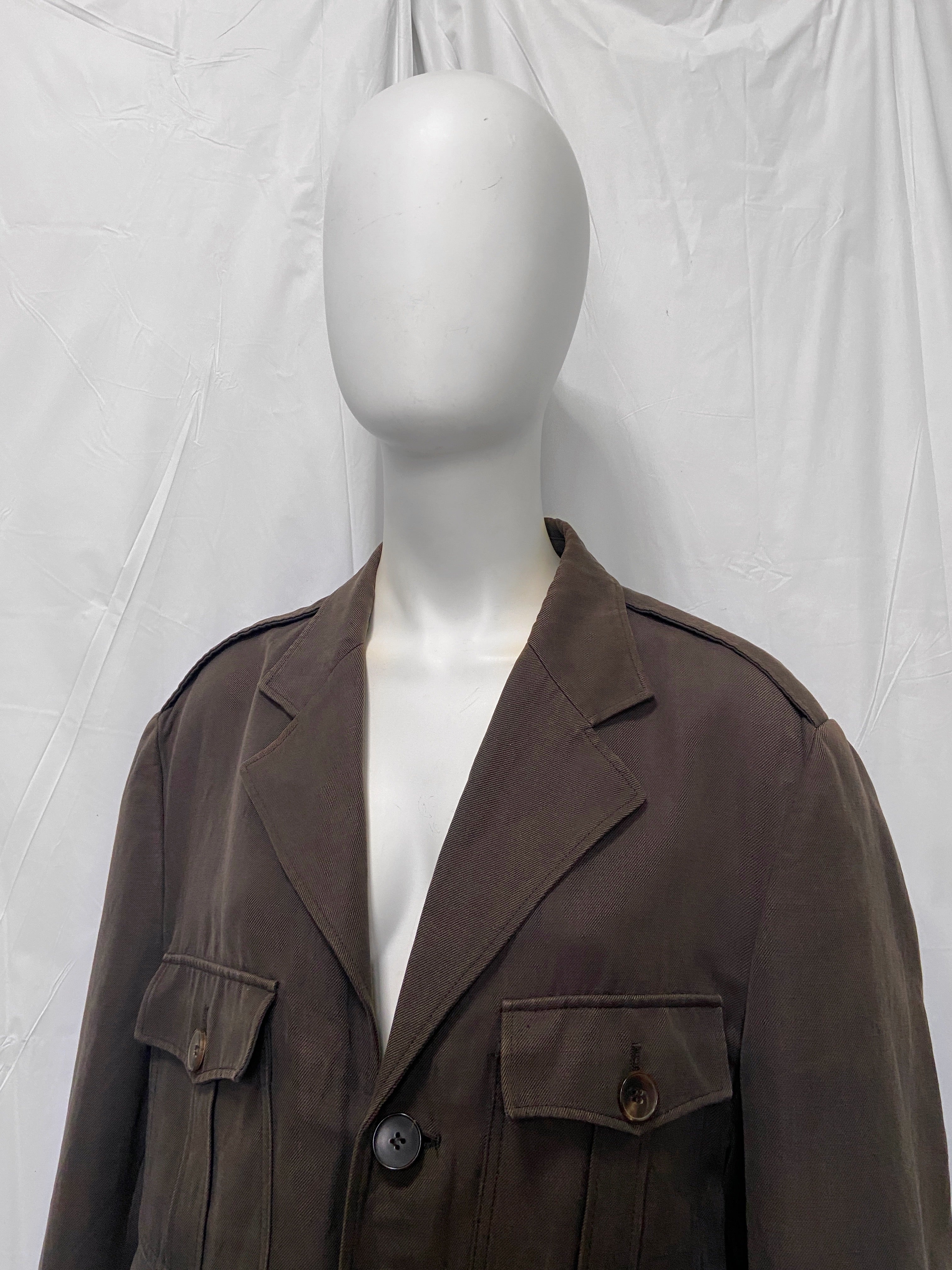 Gucci Spring 2003 Tom Ford Brown Military Jacket Coat 52 - 5