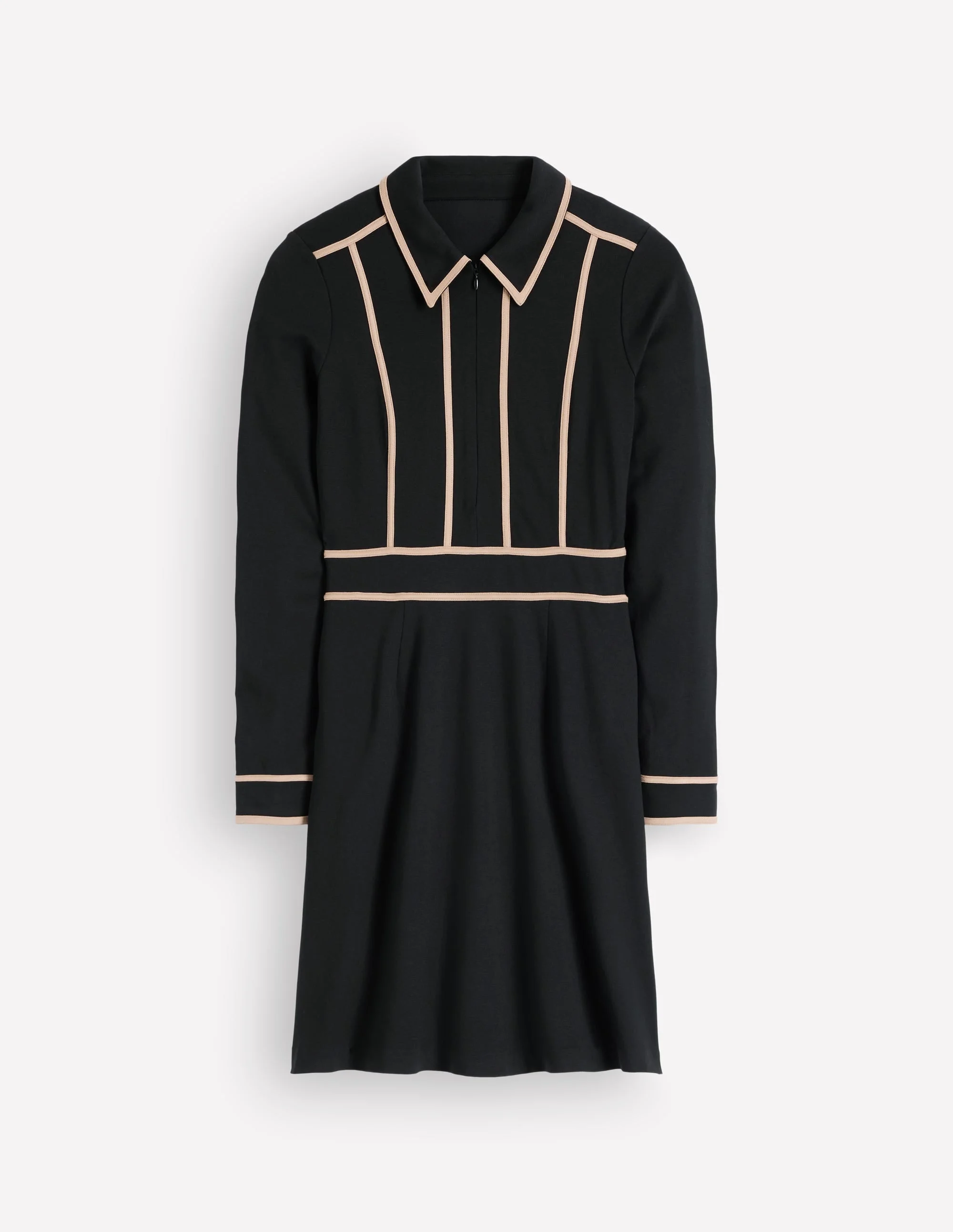 Ula Ponte Short Dress-Black, Camel - 1