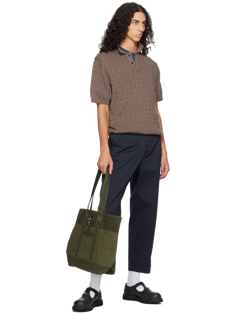 BEAMS PLUS Brown Cable Knit Polo outlook
