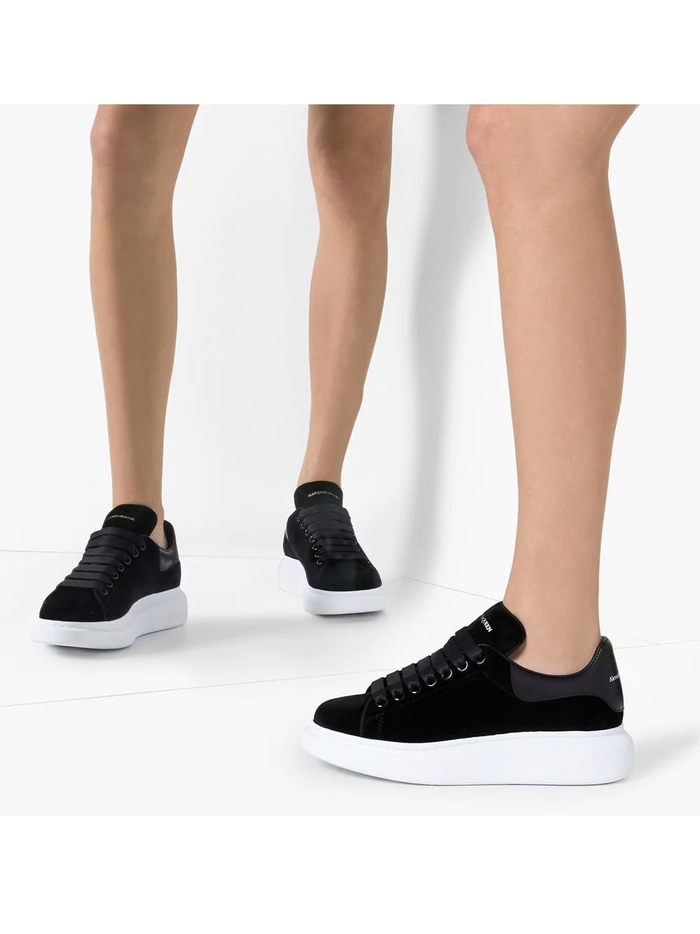 oversized-sole velvet sneakers - 3