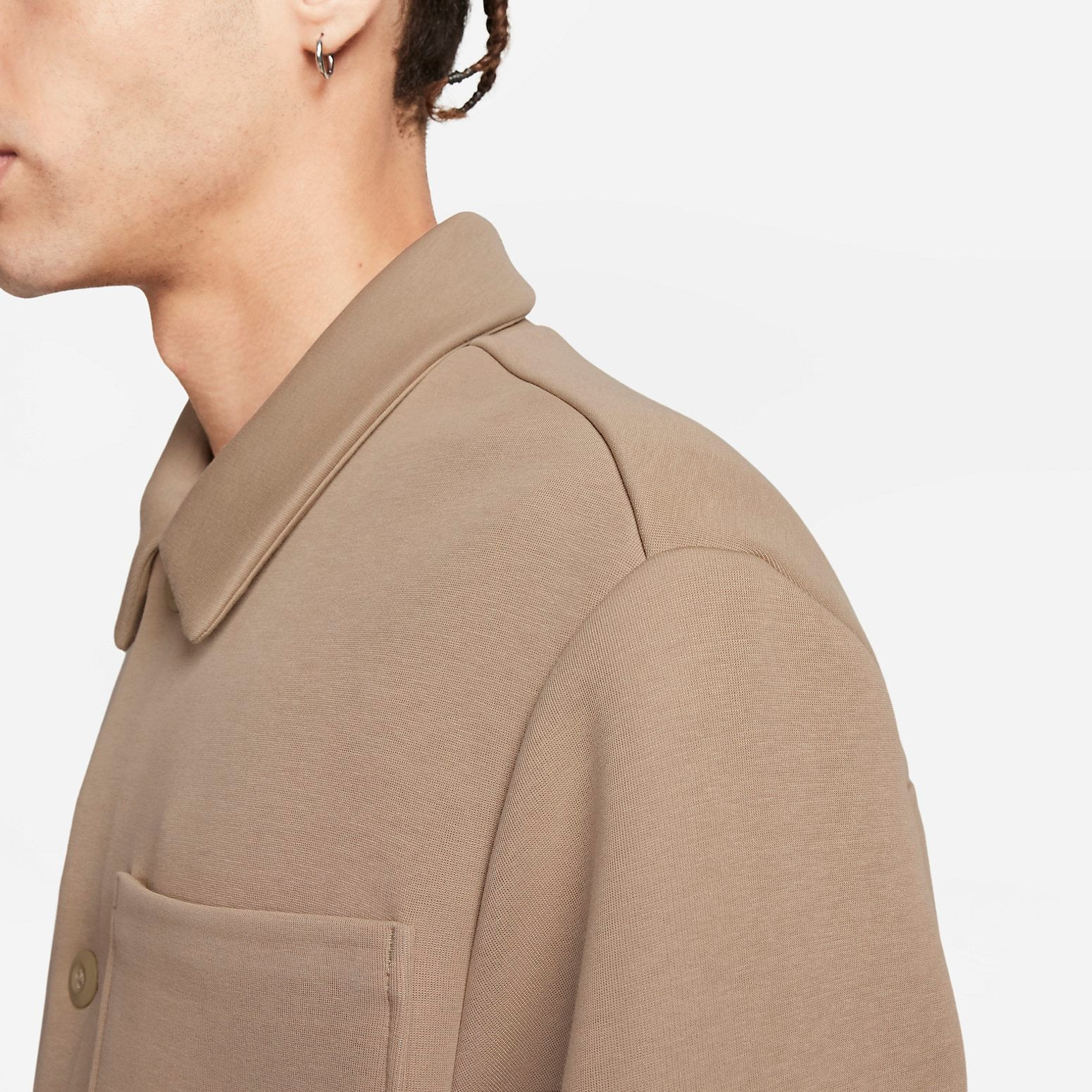 Nike Sportswear Tech Fleece Reimagined Wide Shirt Jacket 'Khaki' FB8168-247 - 3
