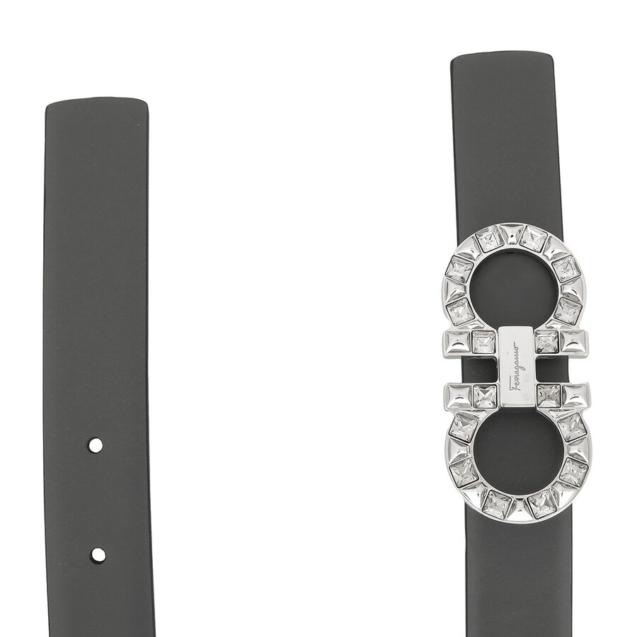 Ferragamo Adjustable Reversible Gancini Cystal Belt - 4
