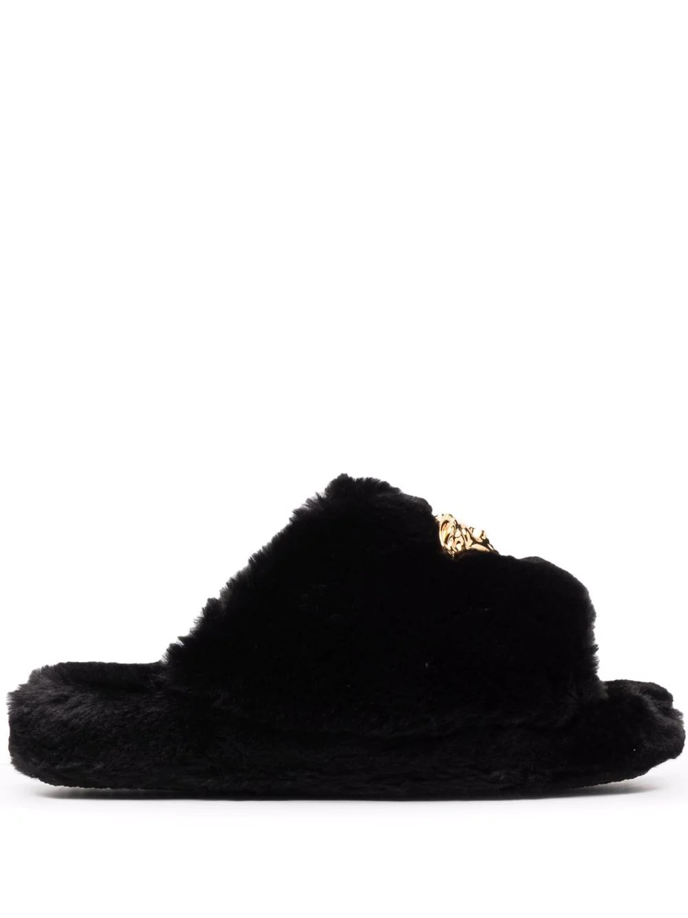 Medusa-plaque open-toe slippers - 1