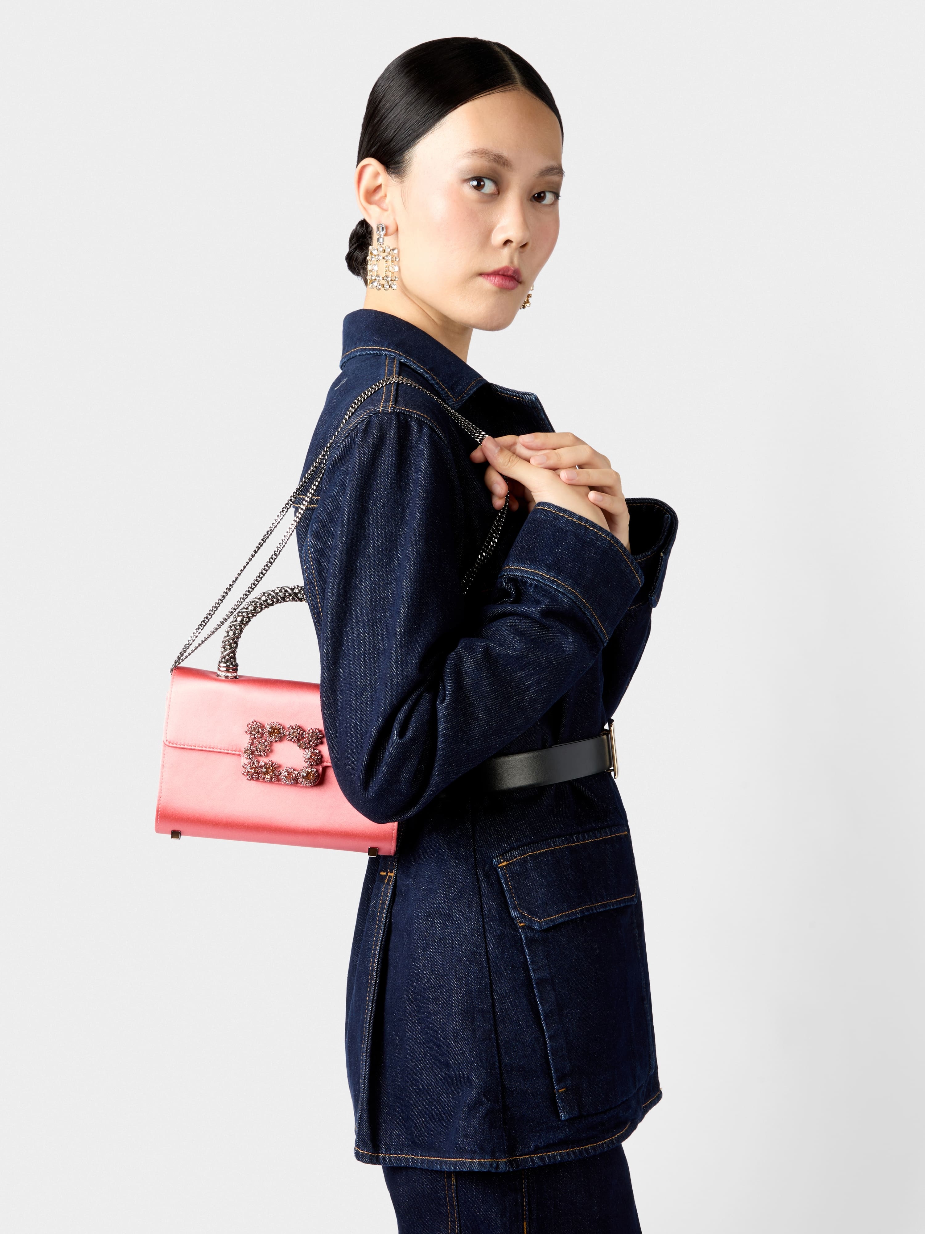 Jewel Efflorescence Mini Bag in satin - 10