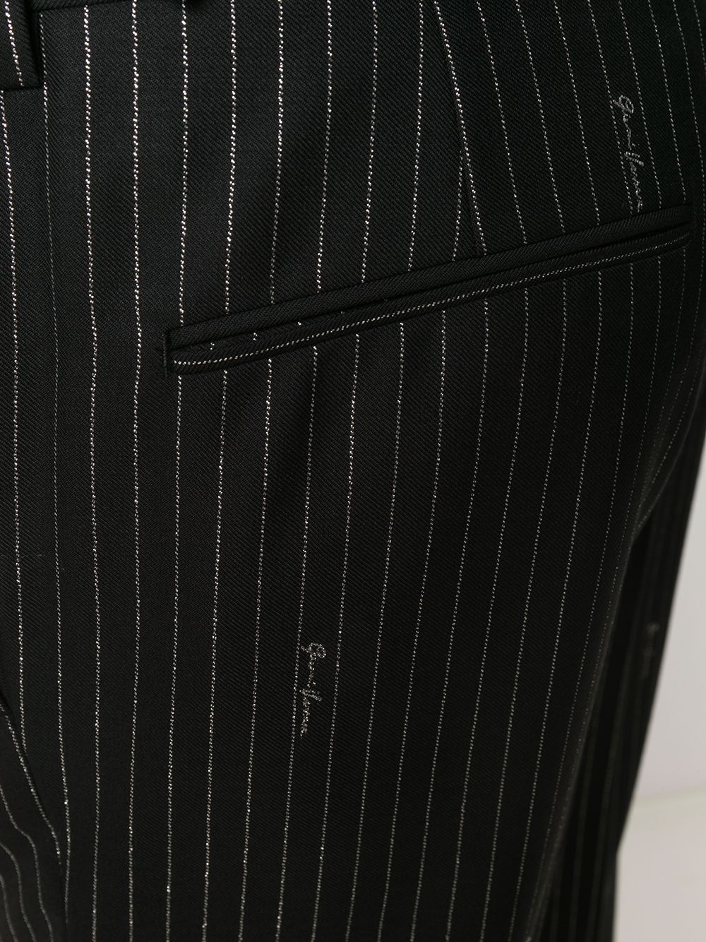 pinstripe signature embroidered suit - 6