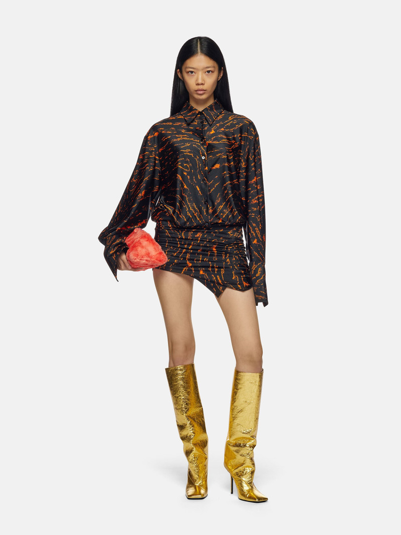THE ATTICO ''HATTY'' BLACK AND CINNAMON MINI DRESS outlook