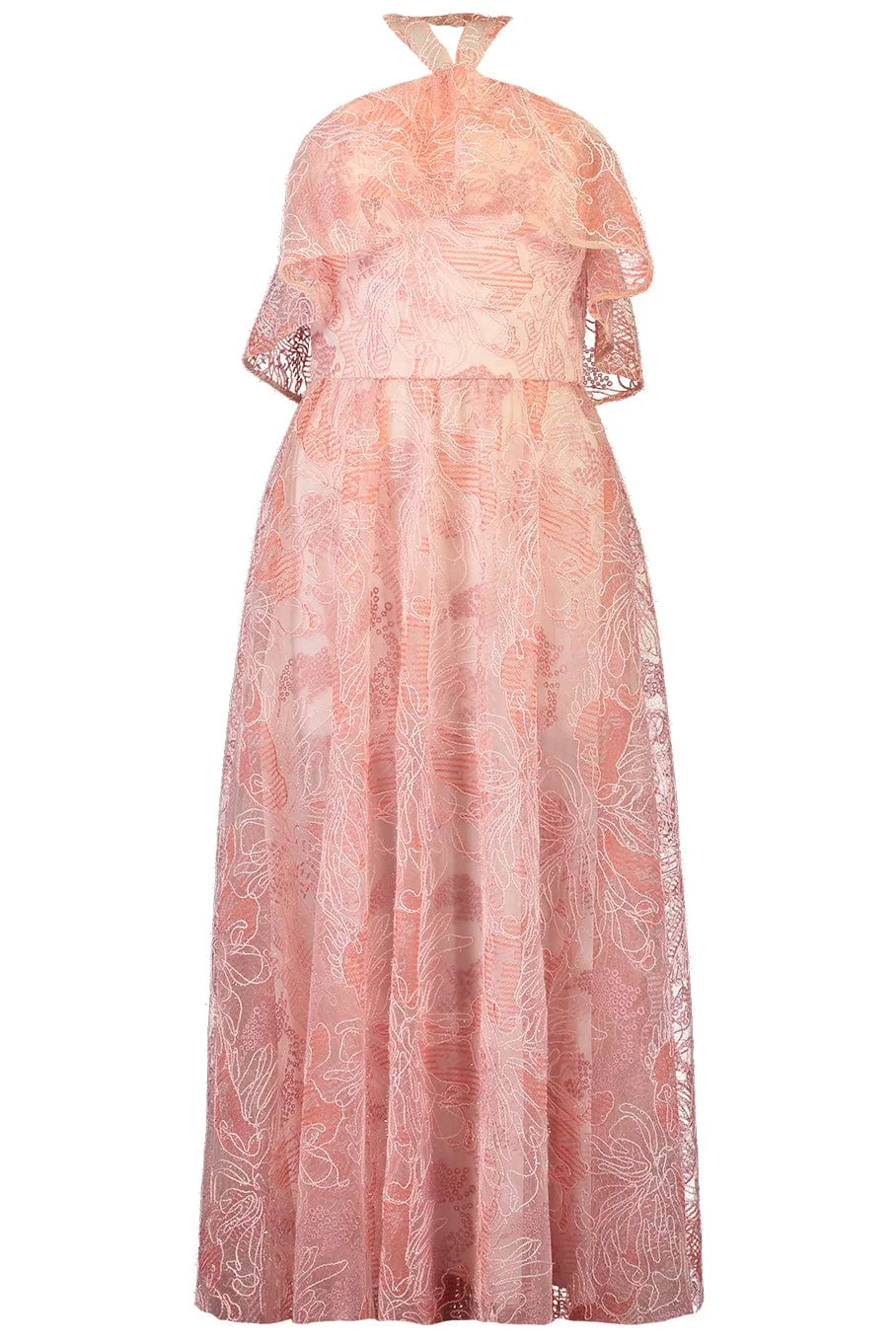 Halter Ruffle Cocktail Dress - 1