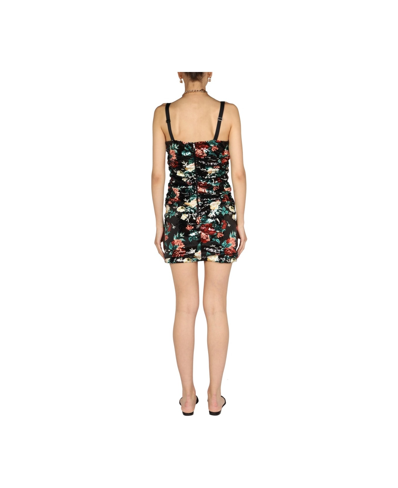 Rose Embroidery Short Dress - 3