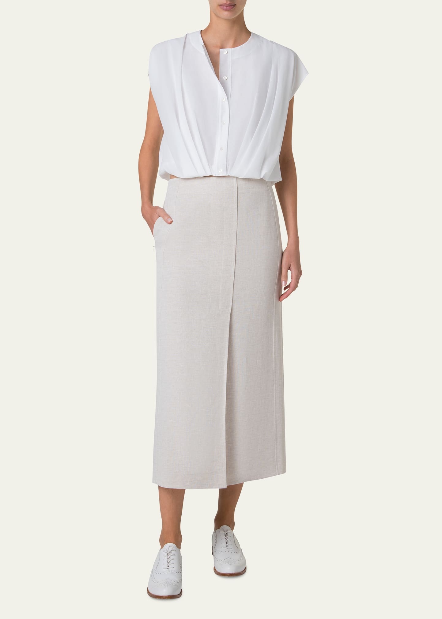Sleeveless Cotton Voile Bubble Blouse - 2