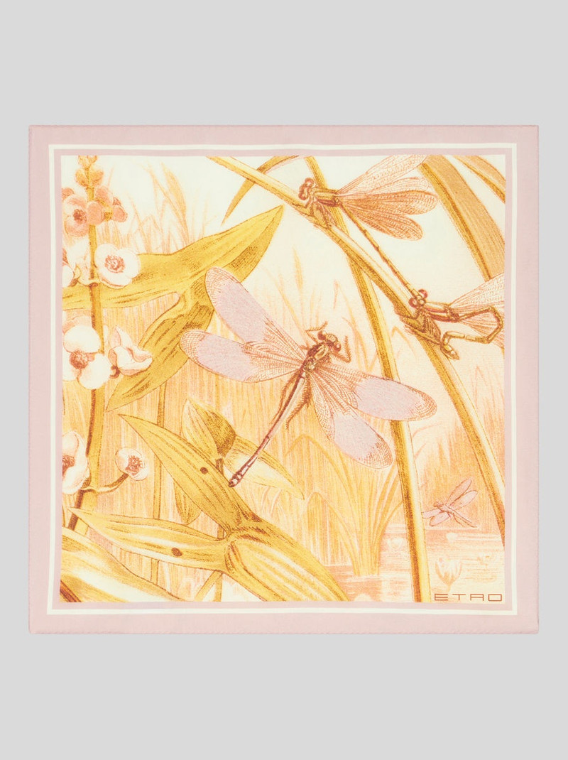 POCKET SQUARE WITH DRAGONFLIES 1