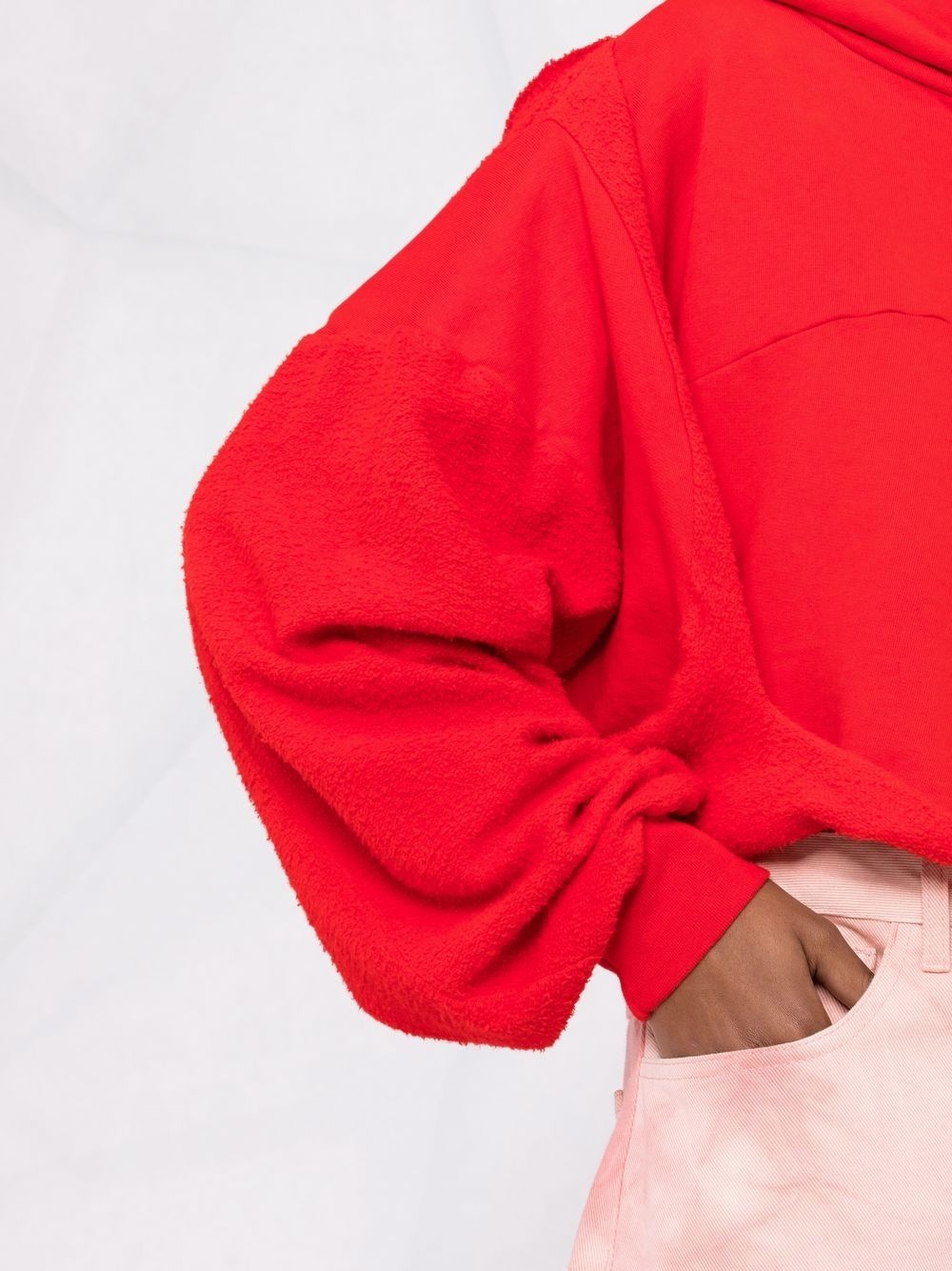 cropped oversize-drape hoodie - 5