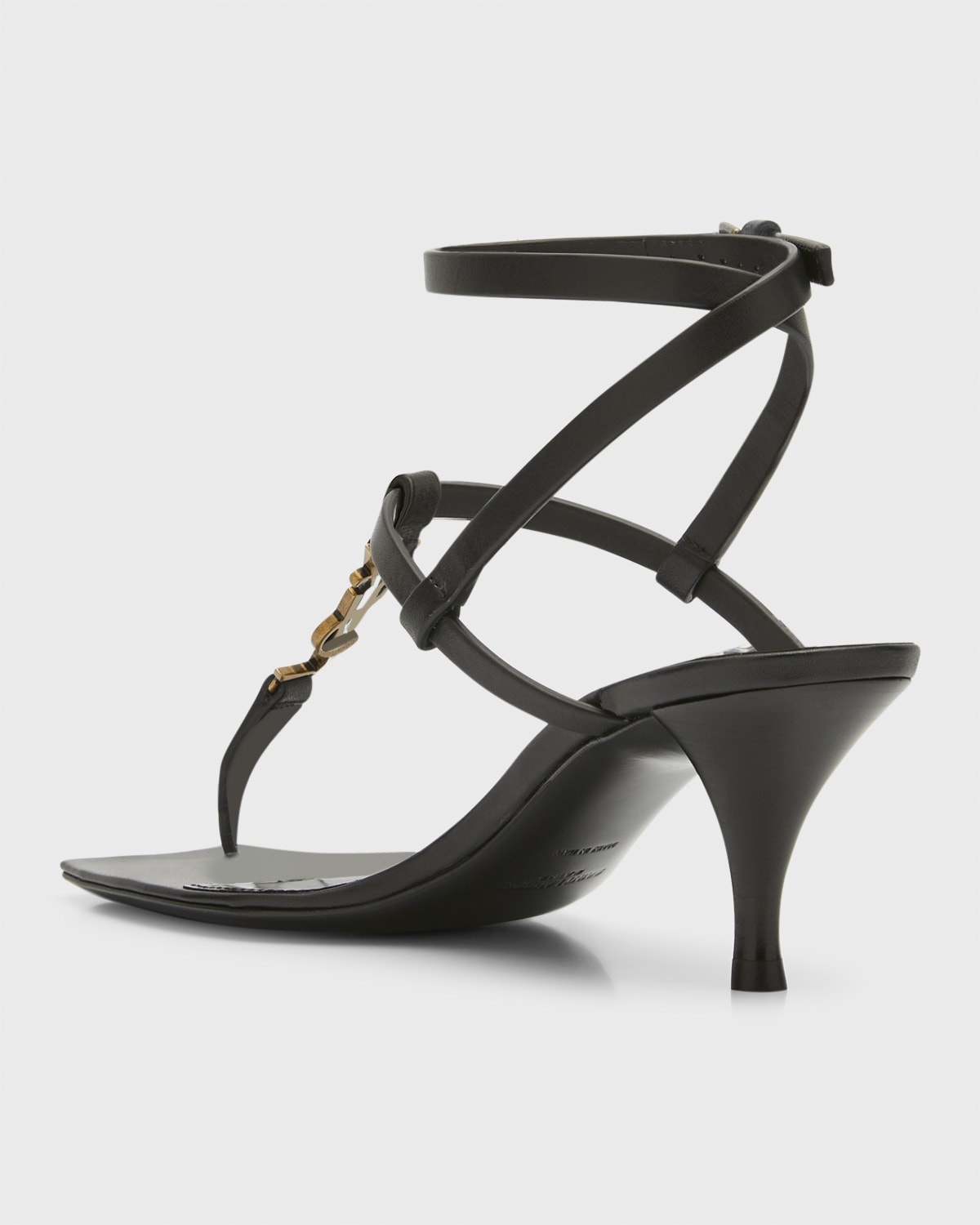Vitti Leather YSL T-Strap Sandals - 4