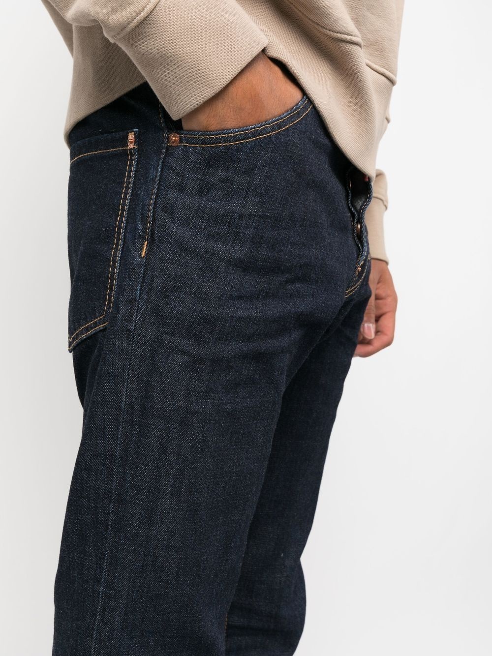 logo-patch turn-up jeans - 5