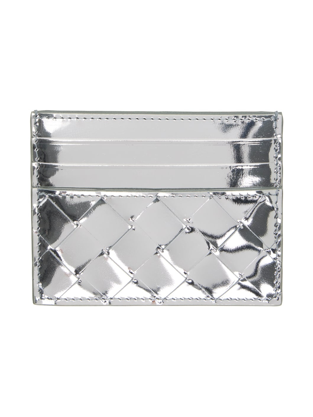 Silver Intrecciato Card Holder - 2