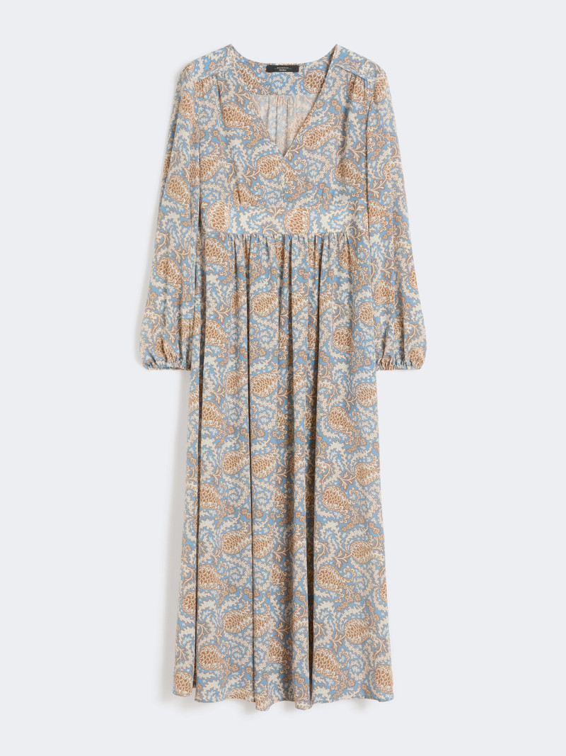 MARTORA Printed silk dress - LIGHT BLUE 1