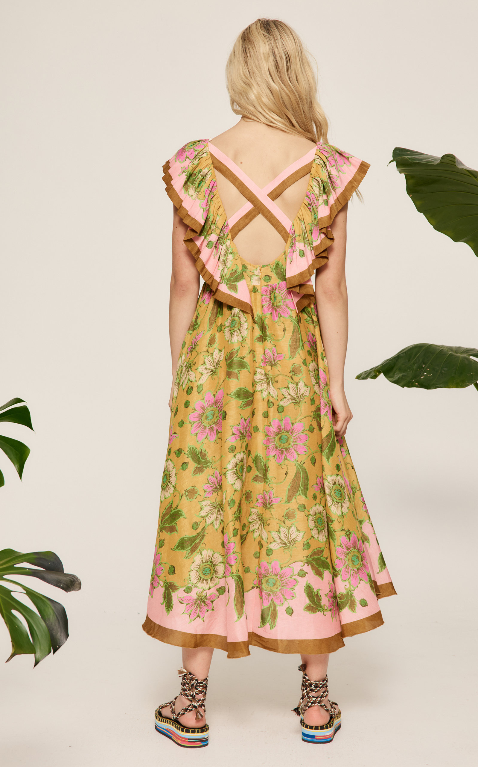 Winnie Ruffle Neck Midi Dress multi - 4