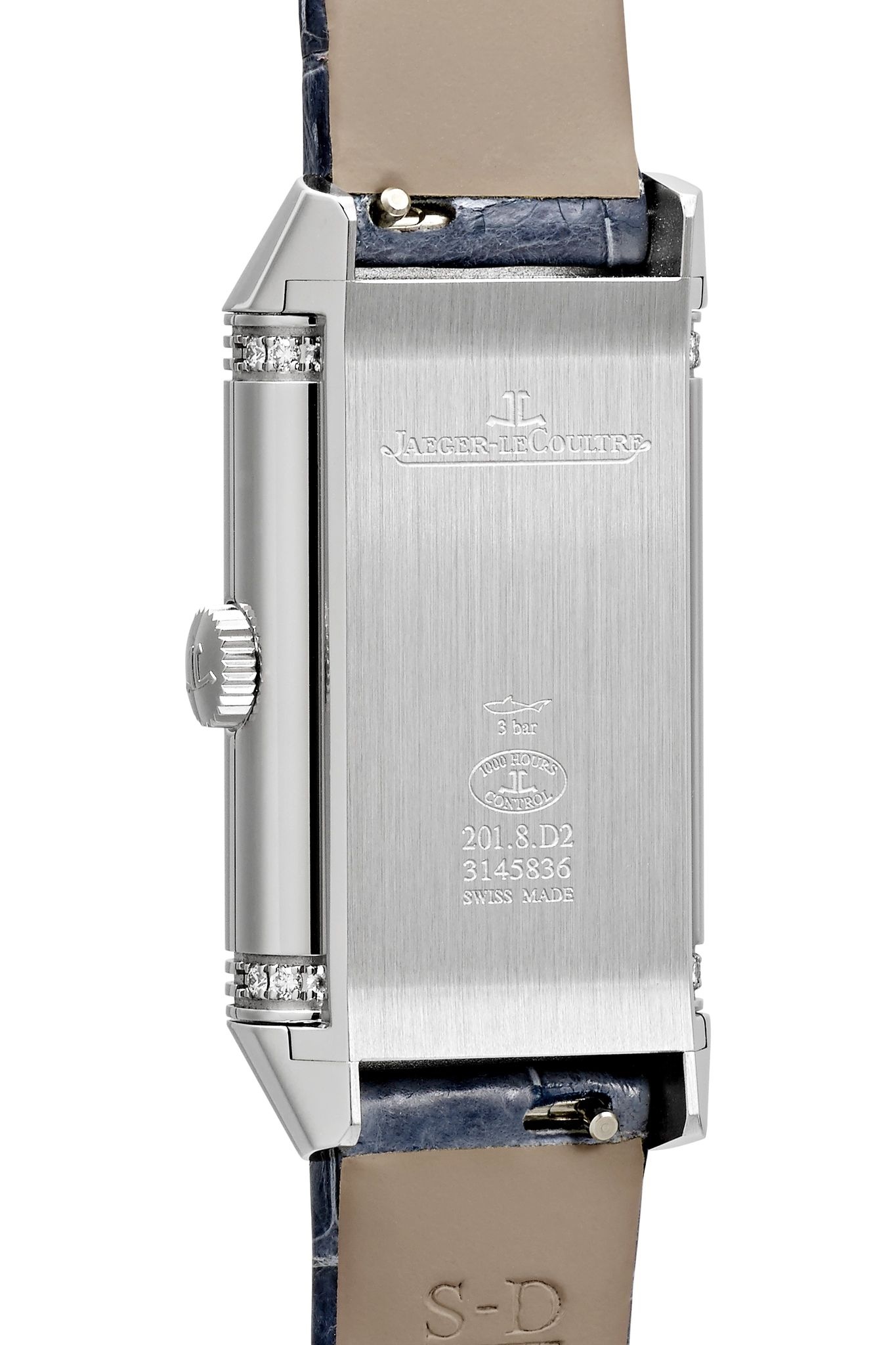 Reverso One Duetto Moon hand-wound stainless steel, diamond and alligator watch - 4