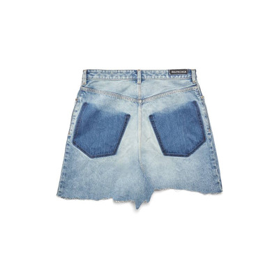 BALENCIAGA Women's Cut-up Patched Pocket Skirt in Blue outlook
