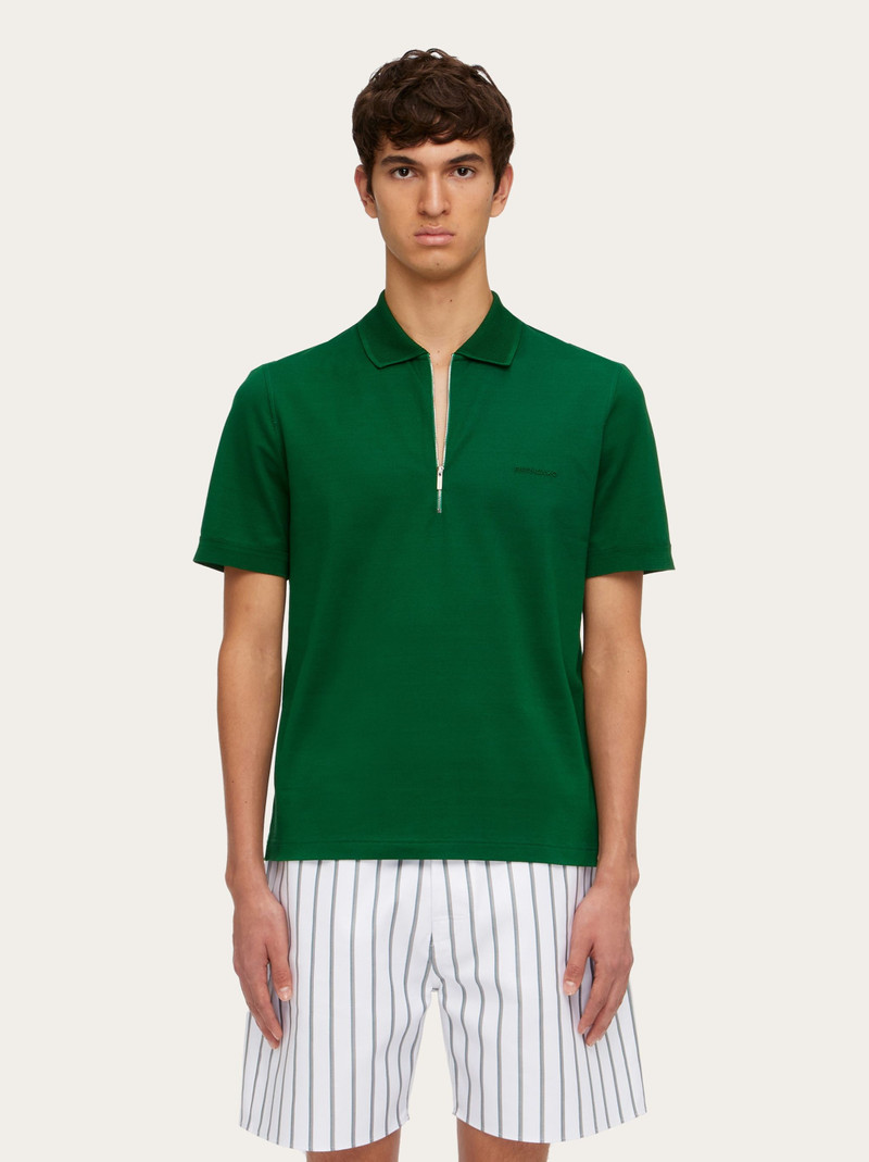 FERRAGAMO Polo with zip collar outlook