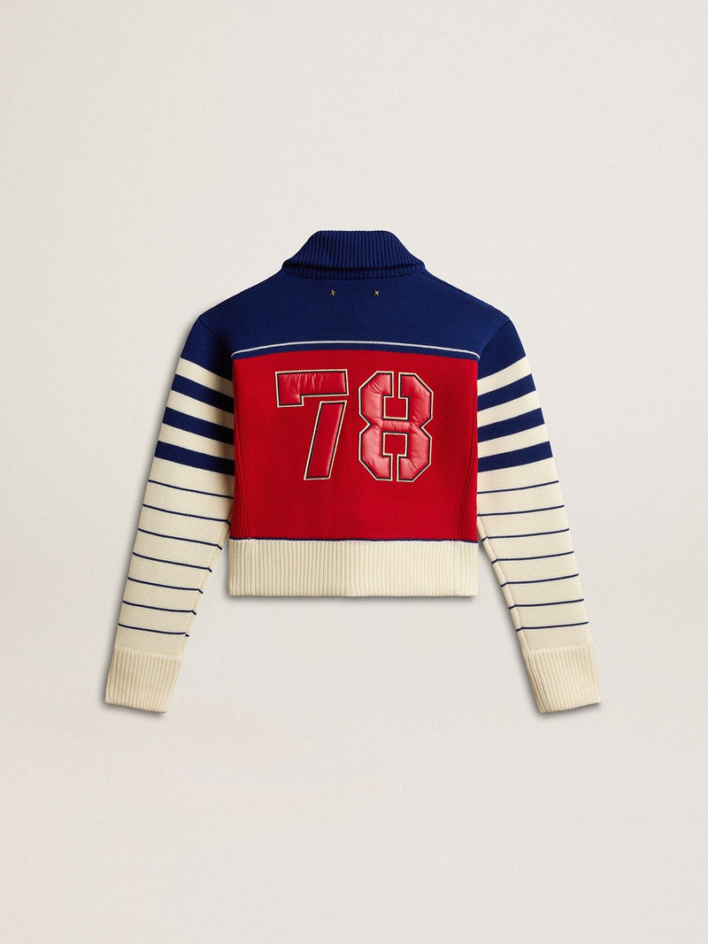 Golden Goose Women’s multicolor striped wool cropped sweatshirt outlook