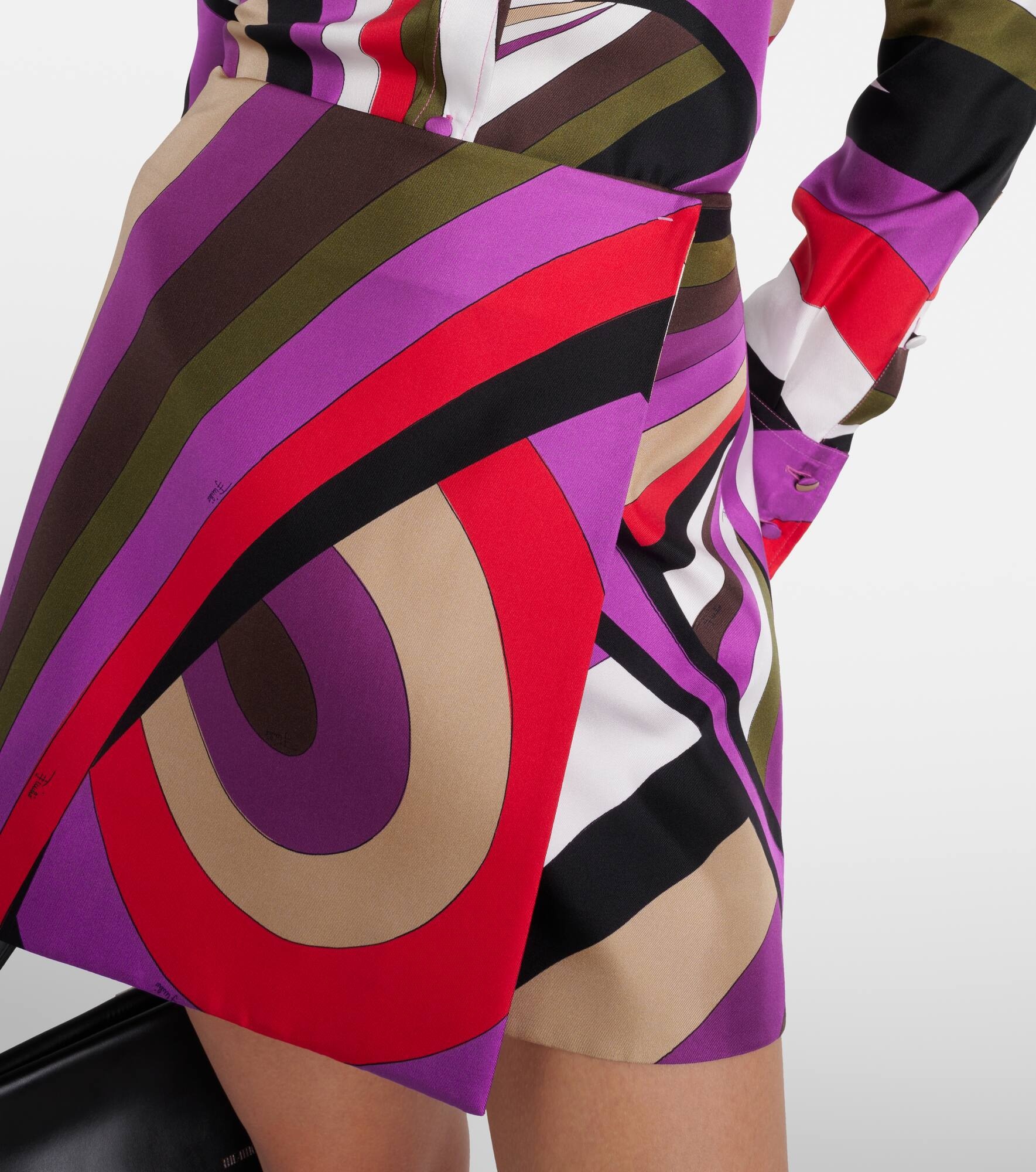 Printed silk miniskirt - 4