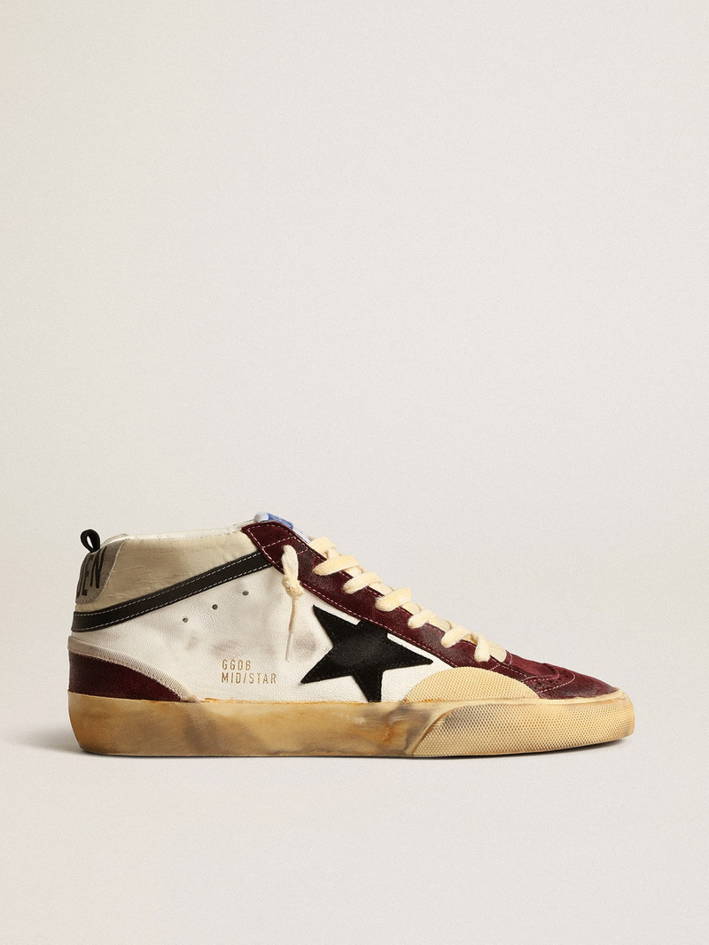 Mid Star in nappa with black suede star and wine-red inserts 1