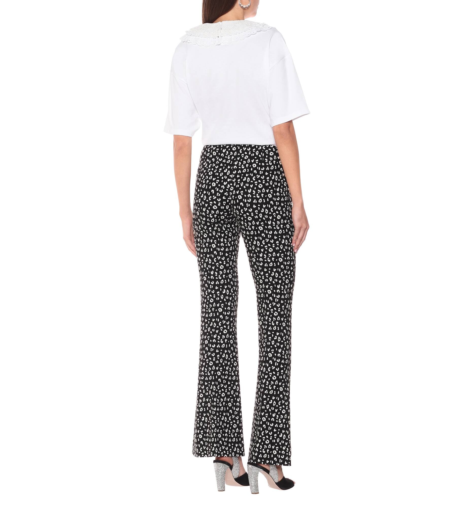 Printed jersey straight pants - 3