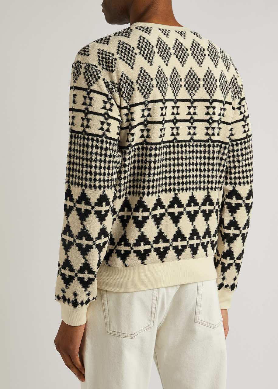 Patterned-jacquard terry sweatshirt - 3