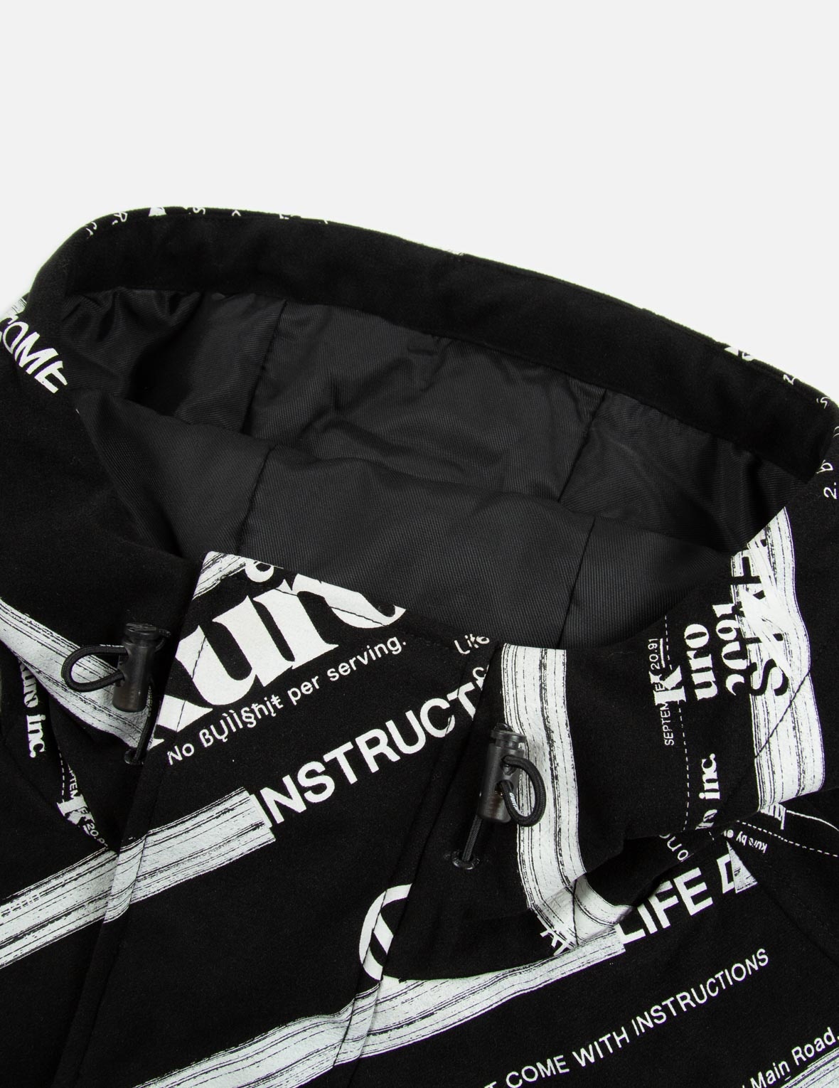 Monogram Logo and Slogan Print Padded Jacket - 7