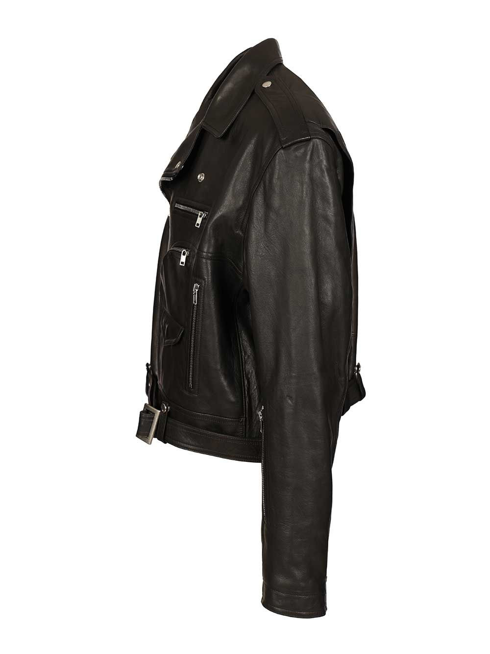 Cropped Jumbo Bauhaus Stooges Leather Jacket Jackets Black - 4