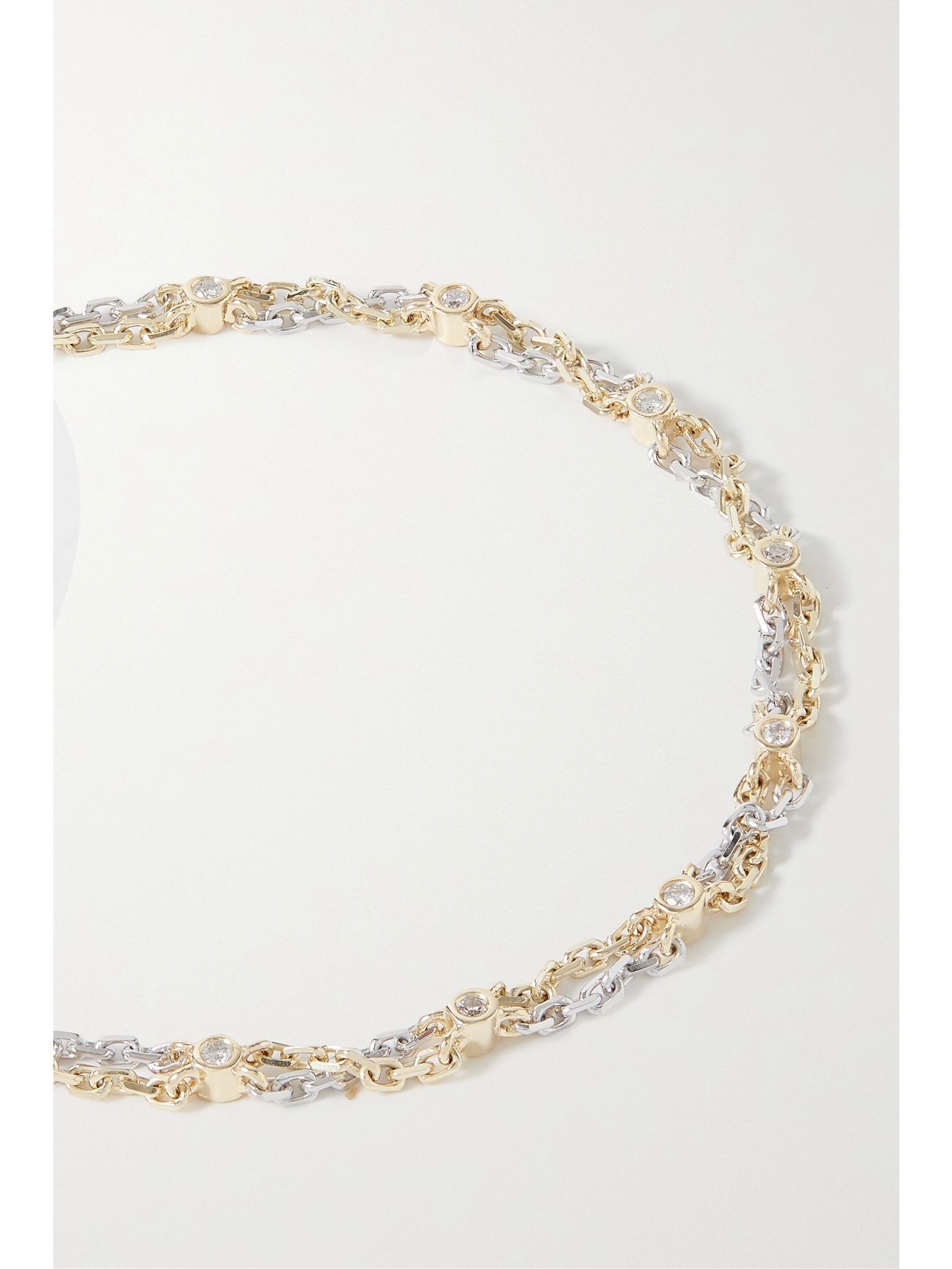 18-karat white and yellow gold diamond bracelet Gold - 4