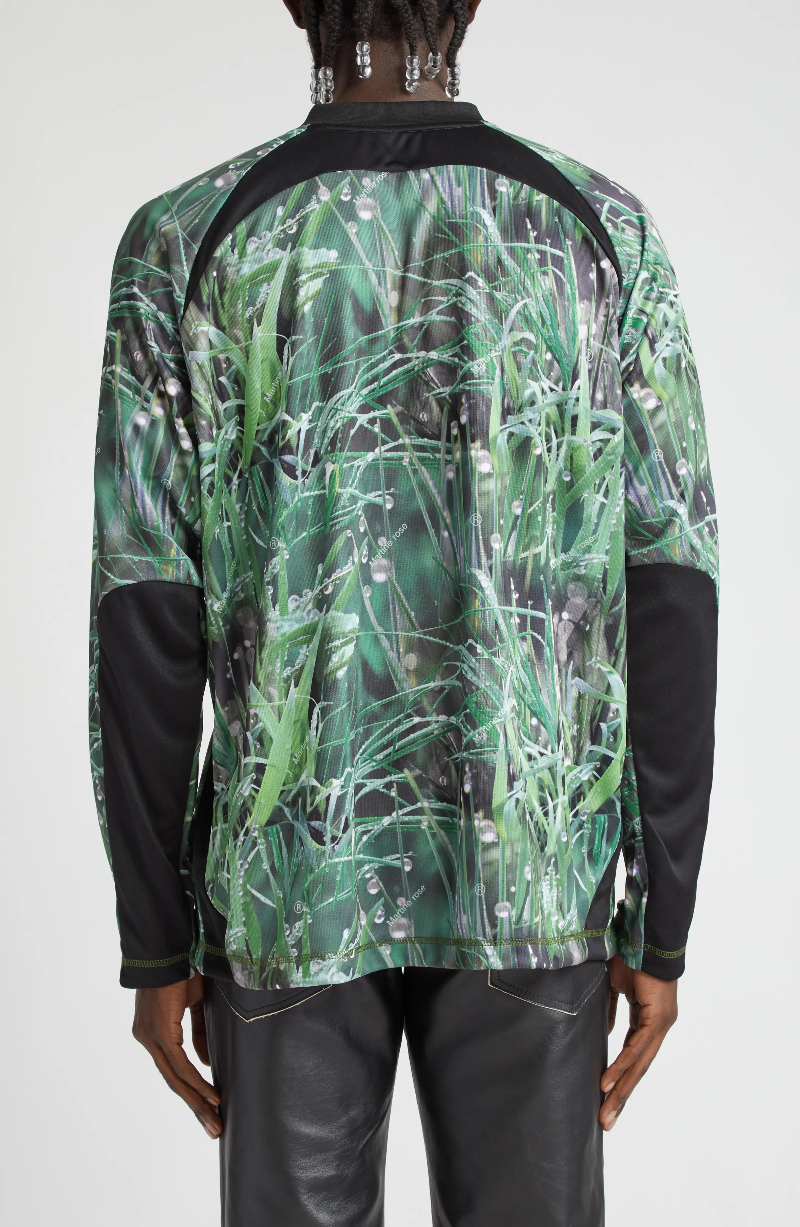 【MARTINE ROSE】PANELLED FOOTBALL TOP GRASS PRINT/BLACK Martine Rose PANELLED FOOTBALL TOP Green | BSTN Store