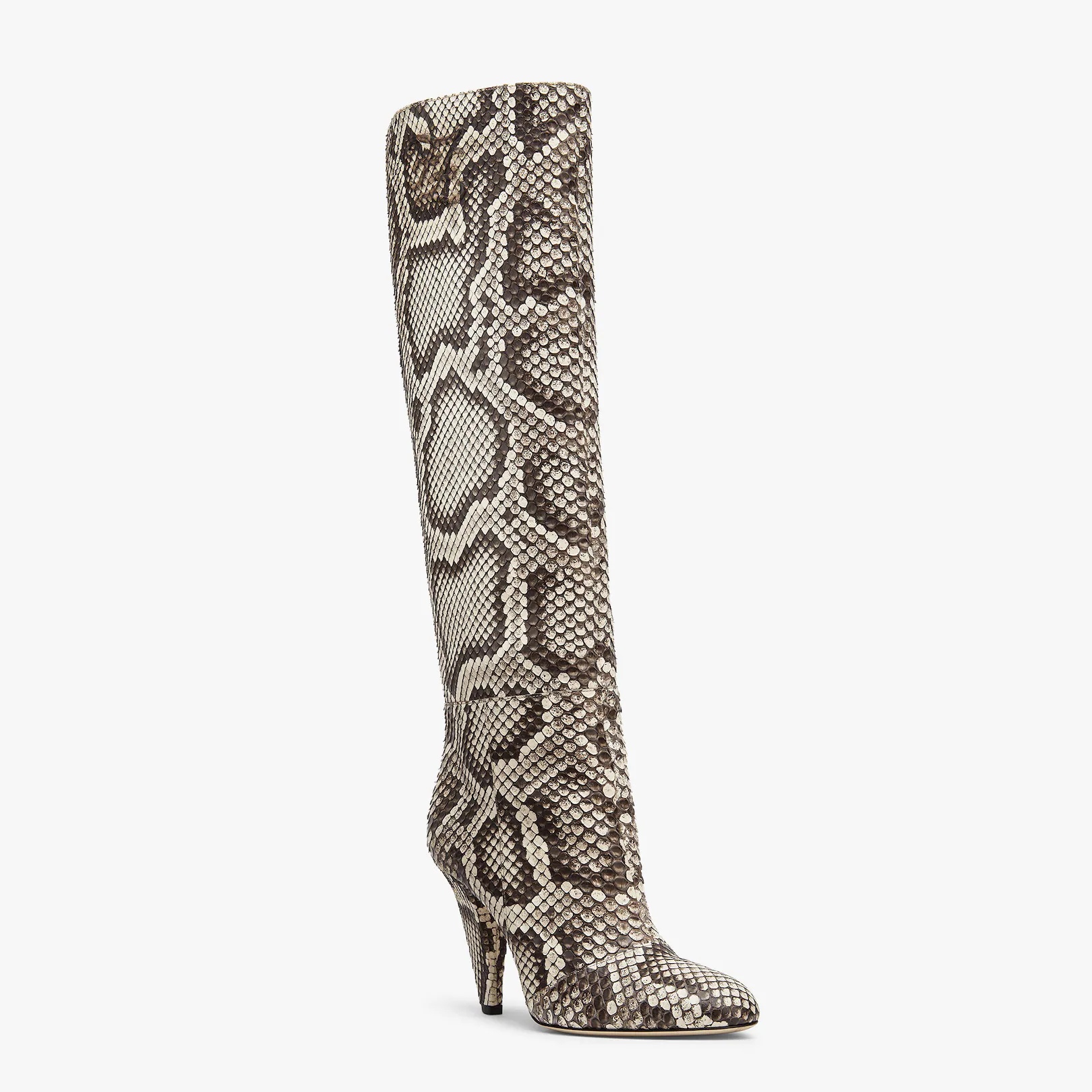 High-heeled boots in brown python - 2