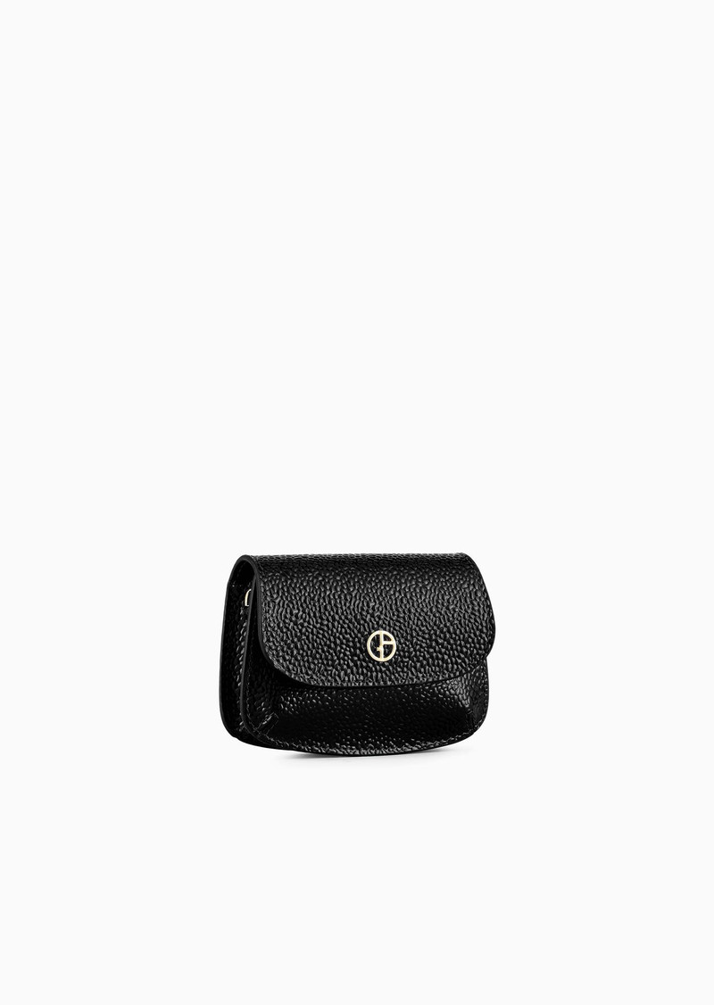 GIORGIO ARMANI La Prima pebbled patent-leather mini bag with charm outlook
