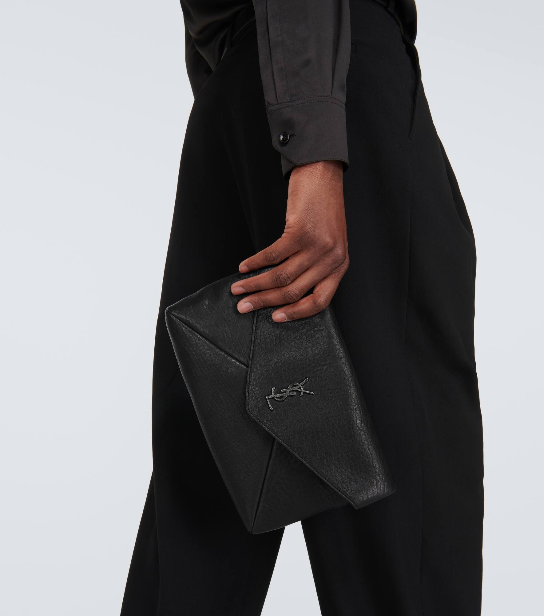 Monogram leather pouch - 3