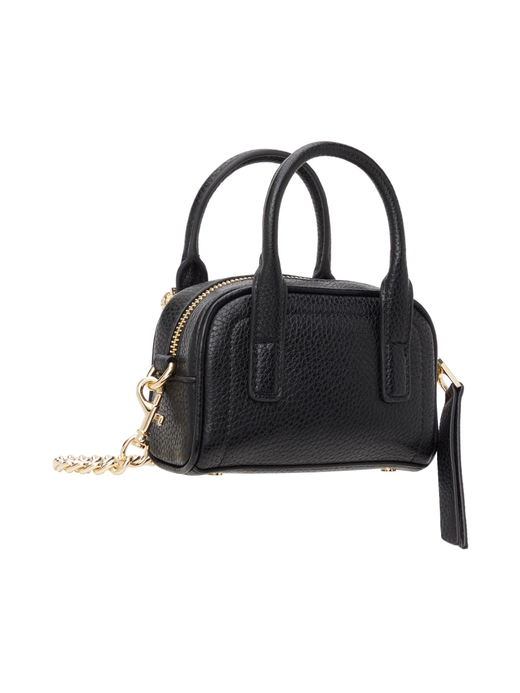 Black Curb Chain Top Handle Bag - 3